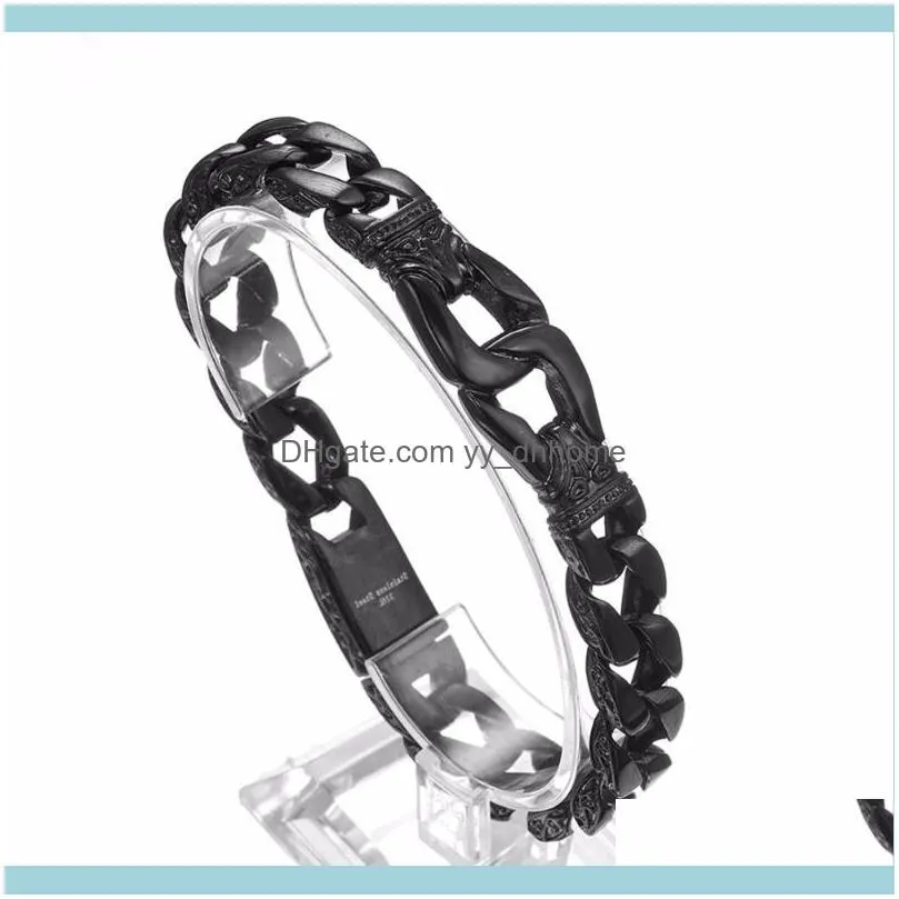 Link, Chain 316L Stainless Steel Bracelet Silver Color Gold Black Curb Cuban Link Men Bracelets For Women Jewelry Gift