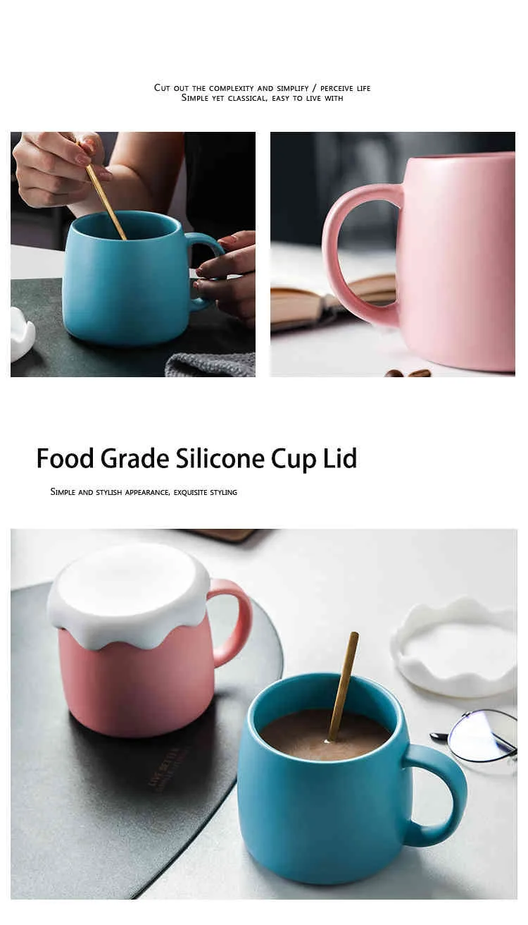 Taza de café de cerámica de 500ML, Taza de Leche Simple de Gran