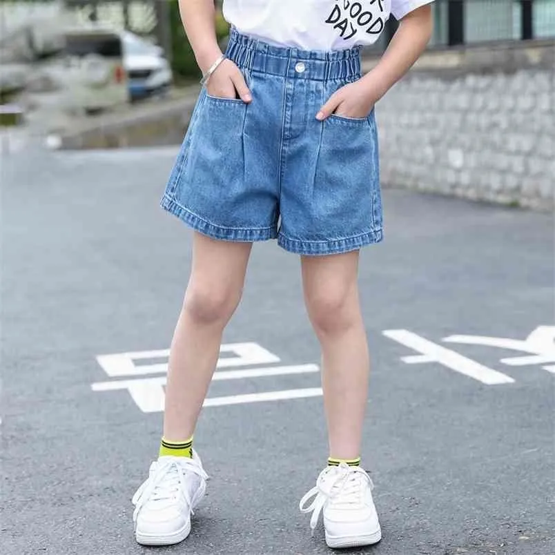 Mode Enfants Fille Jeans Courts Pantalon Coréen Enfants Denim s Grandes Filles Vêtements D'été Pantalon Lâche pour Adolescent 4-13Y 210723