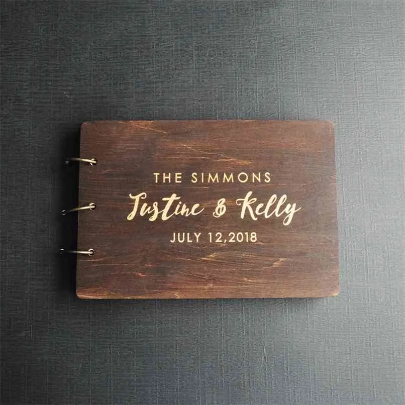 Personalized Guest Book Rustic Wedding Guest Book Wood Custom Engraved Guest book Wedding Album Gift for Couple Wedding Favors 210925