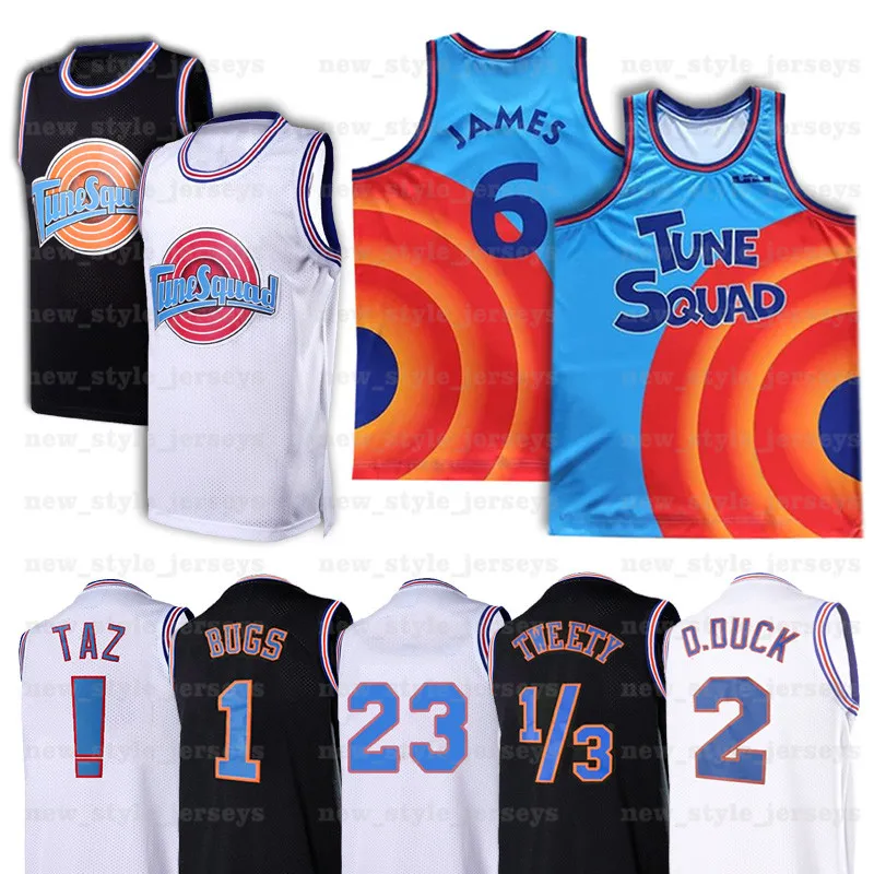 Maglia da uomo del film Space Jam 2 della NCAA Bugs MJ Bunny D.DUCK! Taz 1/3 Titti Michael 22 Bill Murray 10 Lola Maglie da basket z1