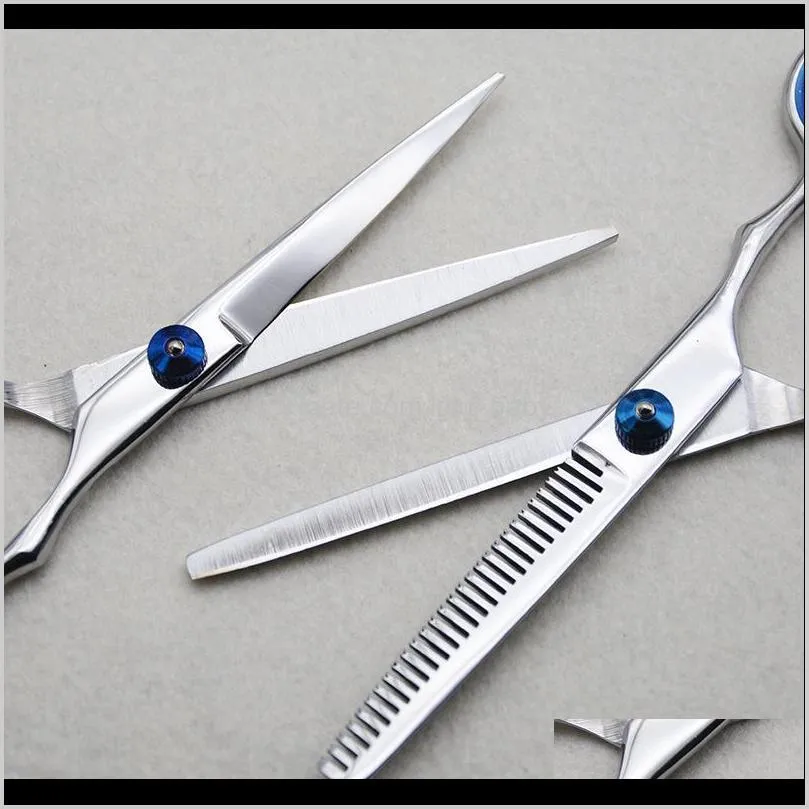 new 9pcs/set barbershop professional hairdressing scissors kit hair cutting scissors hairbrush hair clip cape grooming comb with bag
