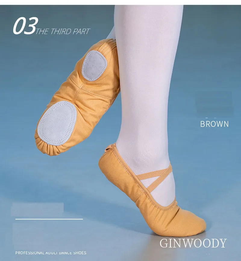 Women Ballet Gymnastics Shoes Soft Sole Ballets Slippers Kids Canvas Ballerina Footwear Children Practice Dance Shoe