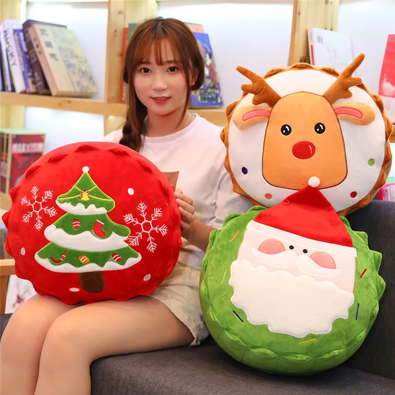 Christmas Decorations Santa Claus Plush Toy Kawaii Cartoon Elk xmas Tree Soft Stuffed Pillow Doll For Kids Birthday