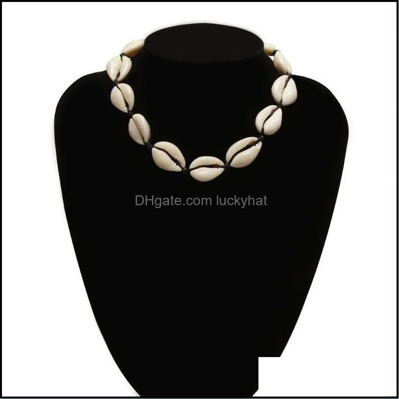 Hot Shell Necklace Black Rope Chain Women Necklace Seashell High Quality 2020 Fashion Beach Accessories