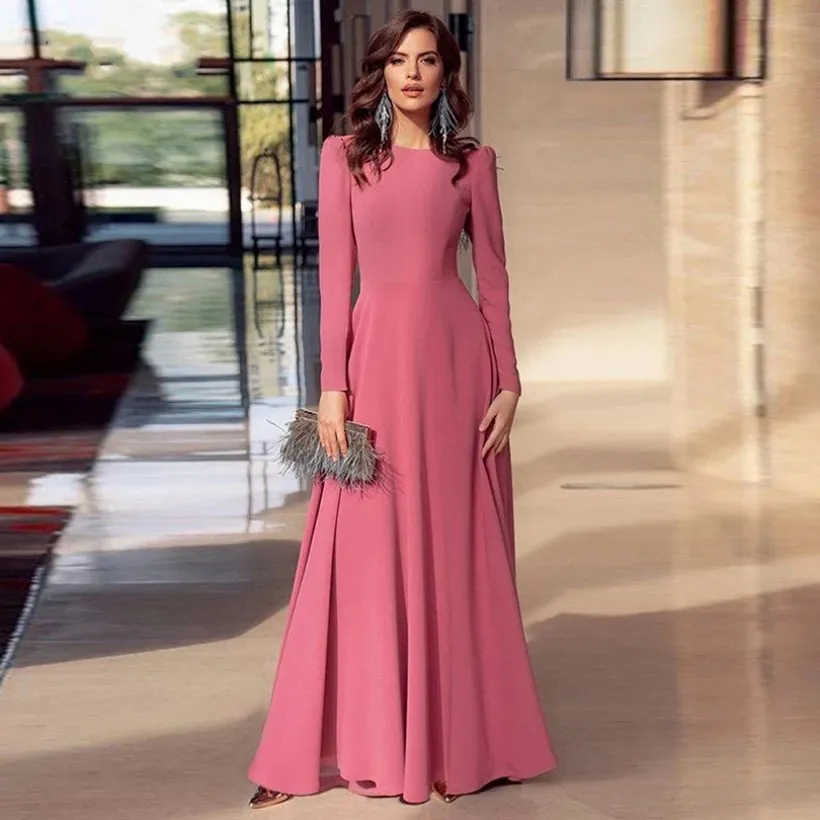 chinese dress ladies Long Pleated Plus-Size Formal Dress with Long Sleeves– PromGirl
