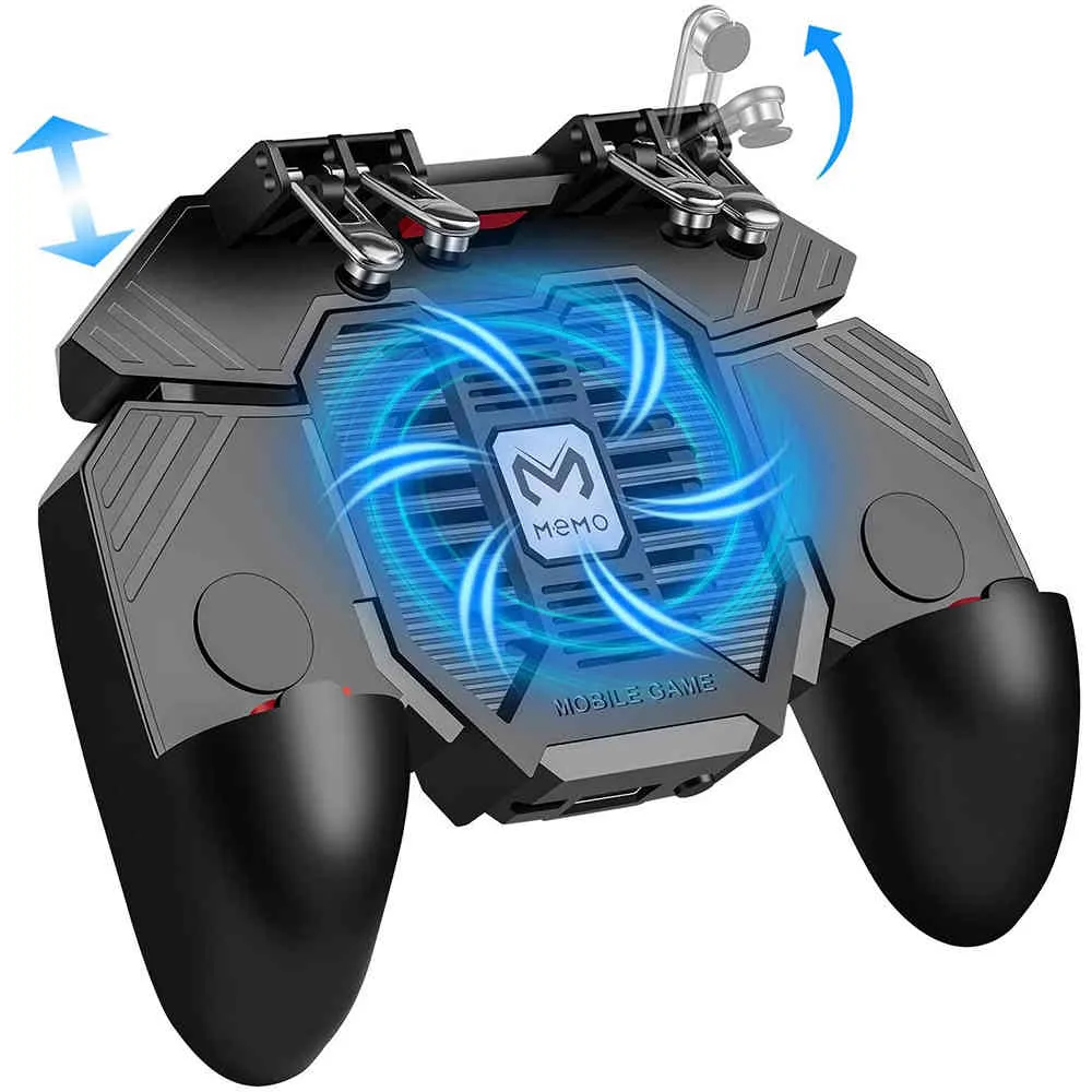 AK77 Six Finger Gamepad Android PUBG Mobile Controller L1 R1 Shooter Triggers Fire Joystick Game pad