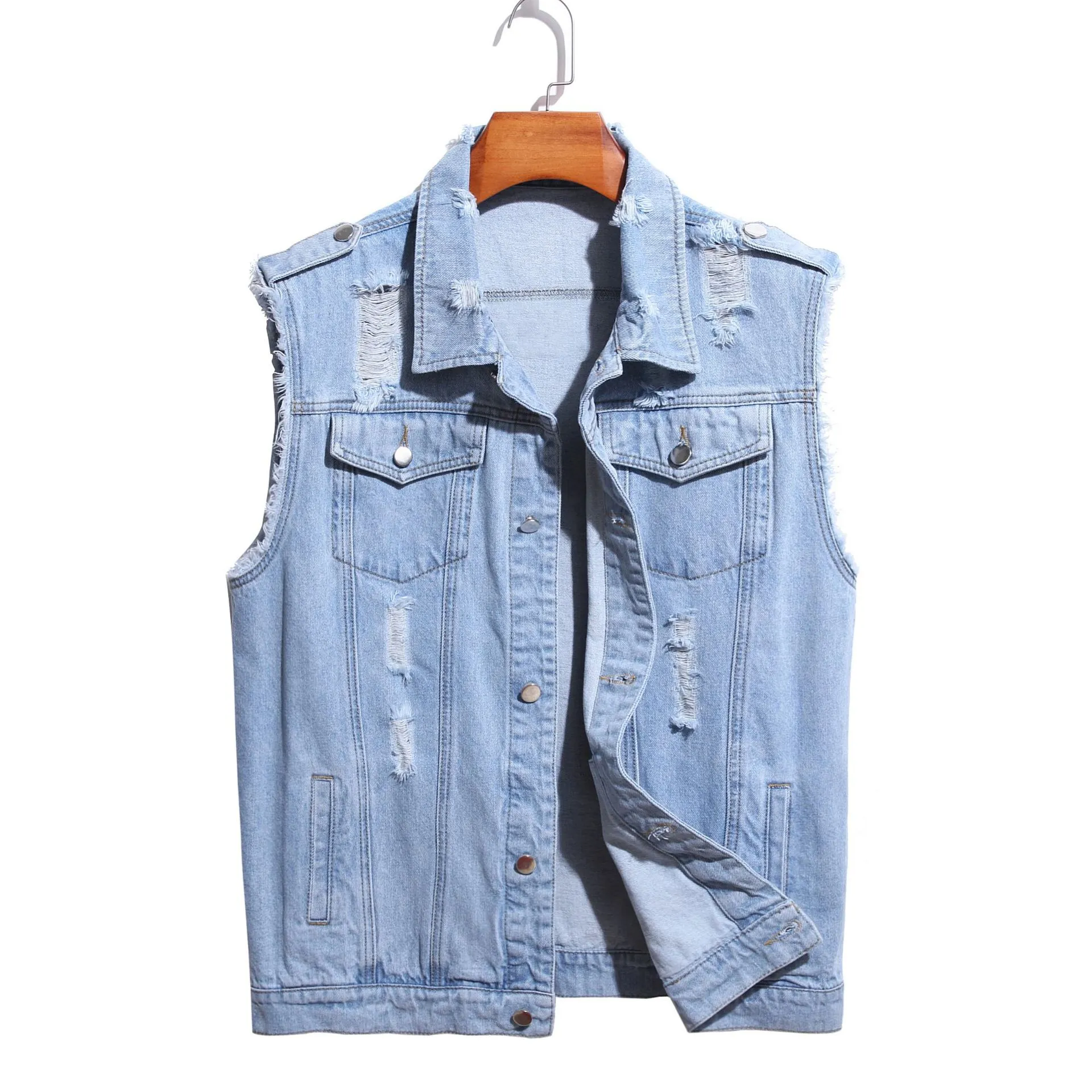 Men s Jackets Slim Denim Vest Sleeveless Street Wear Casual Jean jacket Man Casaual Vest For Men