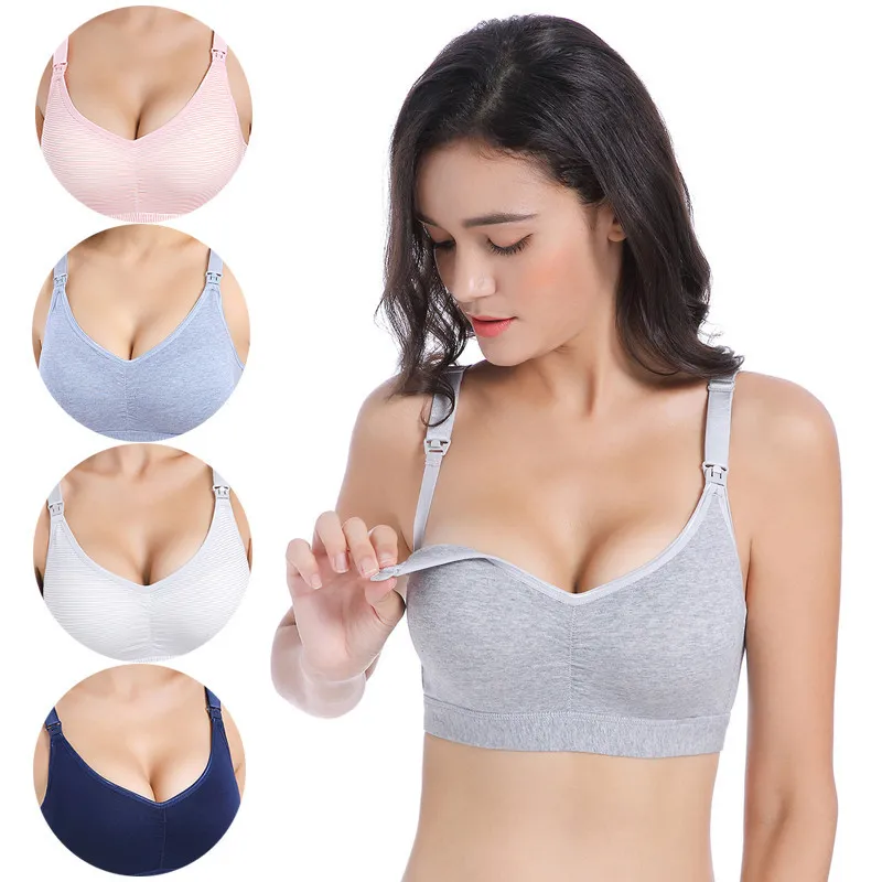 reggiseno imbottito per maternità incinta madre incinta che allatta sport allattamento reggiseno taglie forti chiusura frontale seno aperto 210318