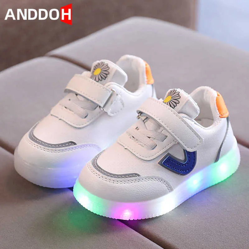 Size 21-30 Children Casual LED Lighted Sport Sneakers Kids Anti-slip Luminous Running Shoes Girls Boys Baby Glowing Toddler Shoe G1025