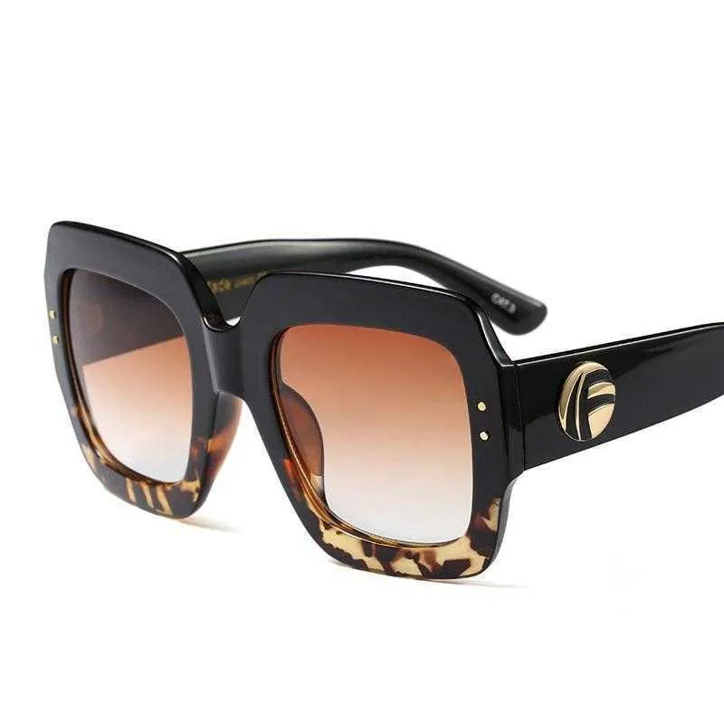 Triple color frame fashion luxury designer vintage oversized stylish women sunglasses uv proof hd lens confortable