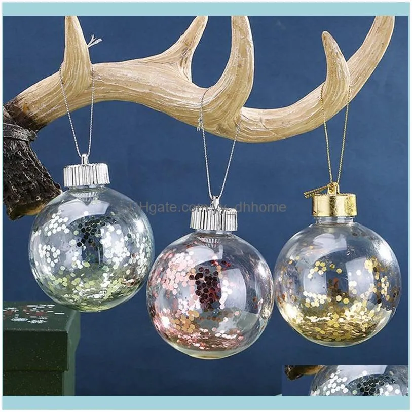 2020 New Christmas Tree Pendant 1PC Christmas Transparent Ball Xmas Tree Hanging Ornament Clear Round Baubles Balls1