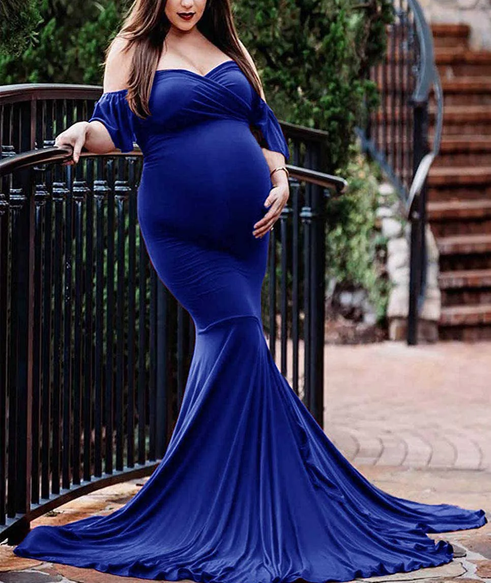 knee length dresses for ladies Plus Size Maternity Dress – ANYUTA COUTURE main image 0