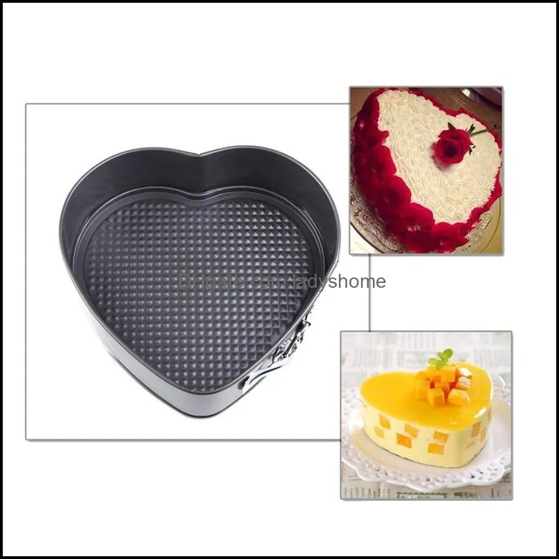 3Pcs/Set Square Round Heart Birthday Cake Mold Metal Bottom Buckle Chocolate Bread Mousse Baking Supplies