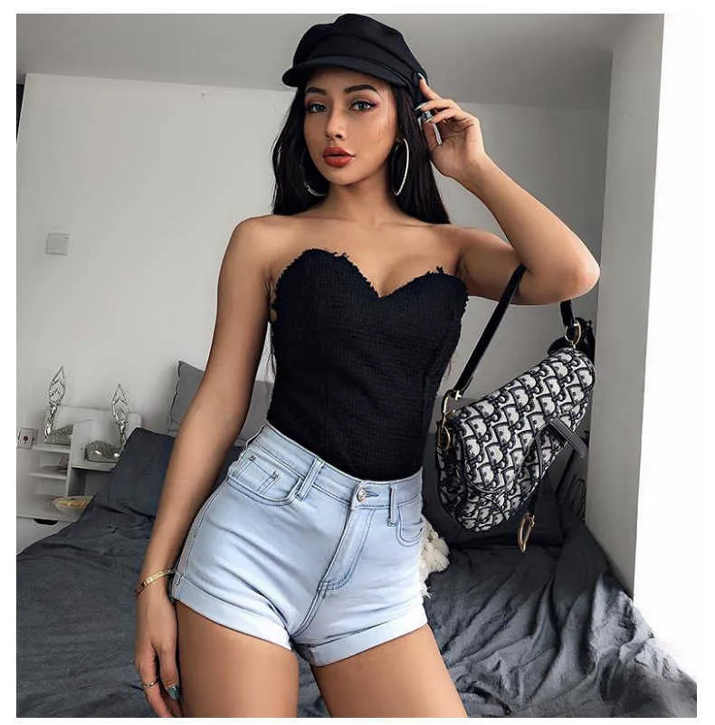 2024 Sleeveless Corset Sexy Overbust Bra Crop Top Women Bralette Nightclub Party Slim Tank Tops Bustier Streetwear Lady X0726 lette s