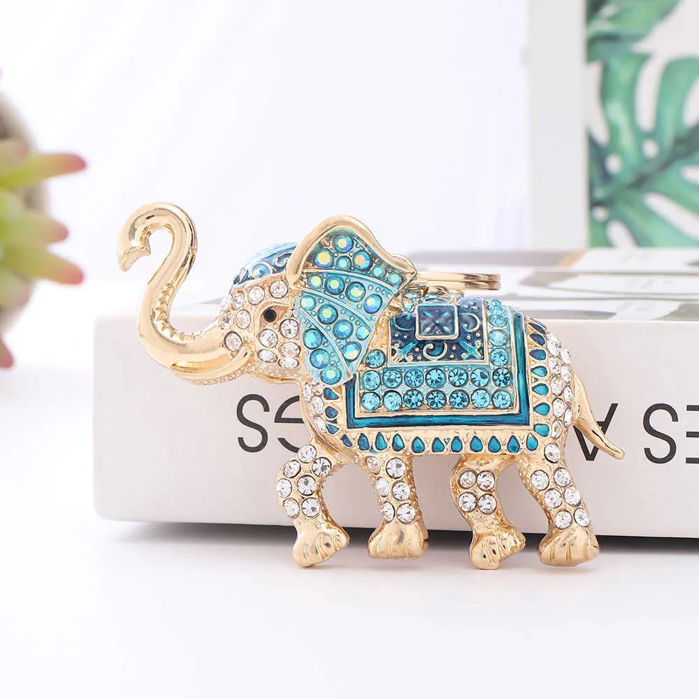 Pendentif clé en forme d'éléphant en strass, européen et américain, populaire, pour camarade de classe, cadeau de fête d'anniversaire, G1019