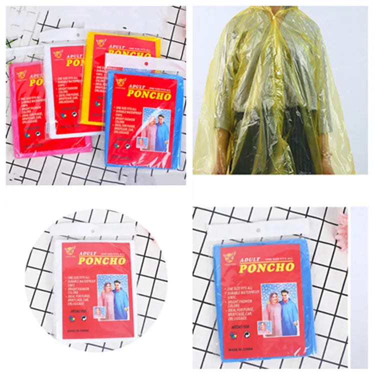 Nowy Duży Rozporządzalny Doskonały Dorosły Wodoodporny kaptur Poncho Podróży Camping Rain Płaszcz Unisex Jednorazowy Ratunek Rainwear T2I5897