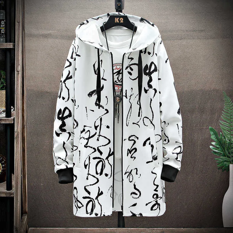 arrival spring coat men high quality trench coat men,men's casual Letters pattern jackets ,plus-size M-5XL 211011