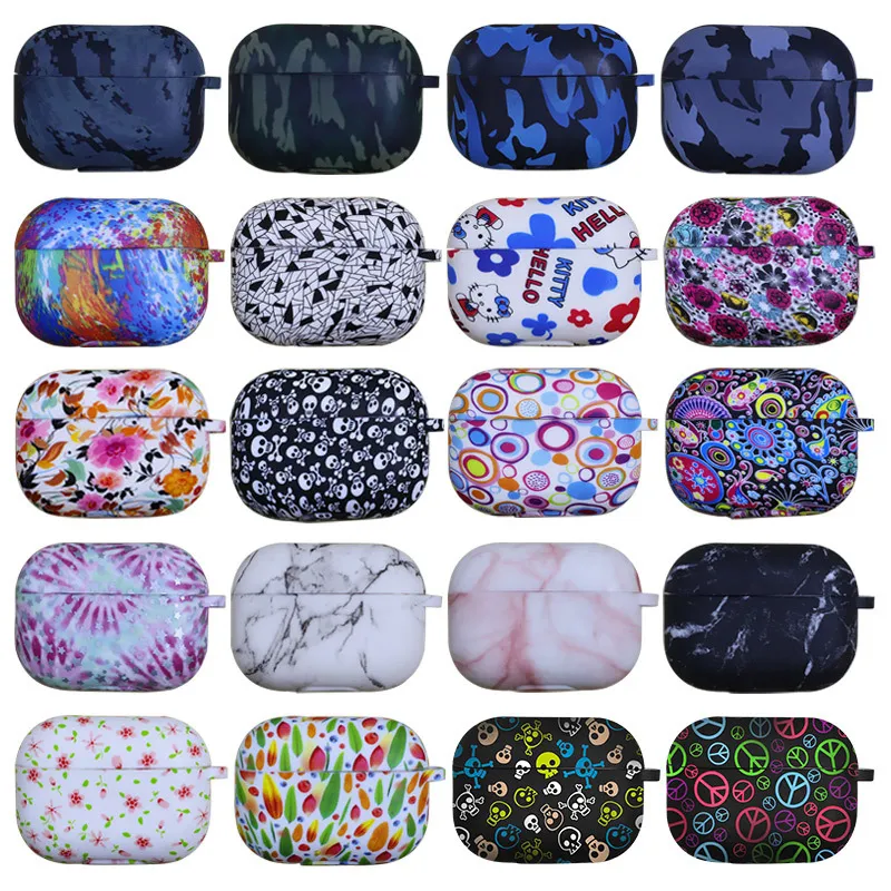 Earphone Accessories for Airpods Pro/3 Silicone Printing Case Protective Cover Wireless Bluetooth Headset Earbuds Anti-drop 25 Colors High Quality