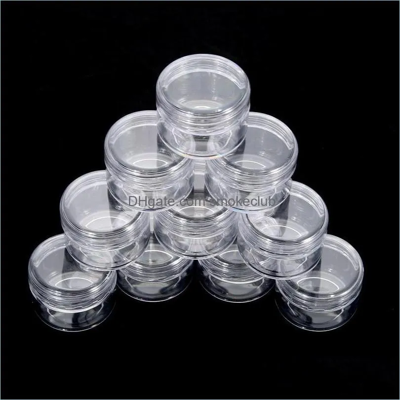 Bouteilles Emballage Bureau École Entreprise Industrielle Plastique Transparent Cosmétique Échantillon Conteneur 5 Grammes Bocaux Pot Petit Vide 5000 Pièces Jusqu'à Goutte