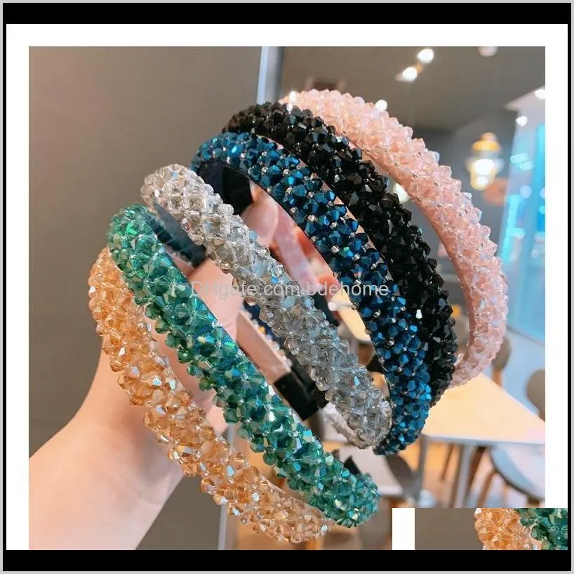 Other Drop Delivery 2021 Crystal Headband Women Girls Luxury Shiny Headbands Fashion Handmade Band Diamond Hoop Hair Aessories Hairband Jewel