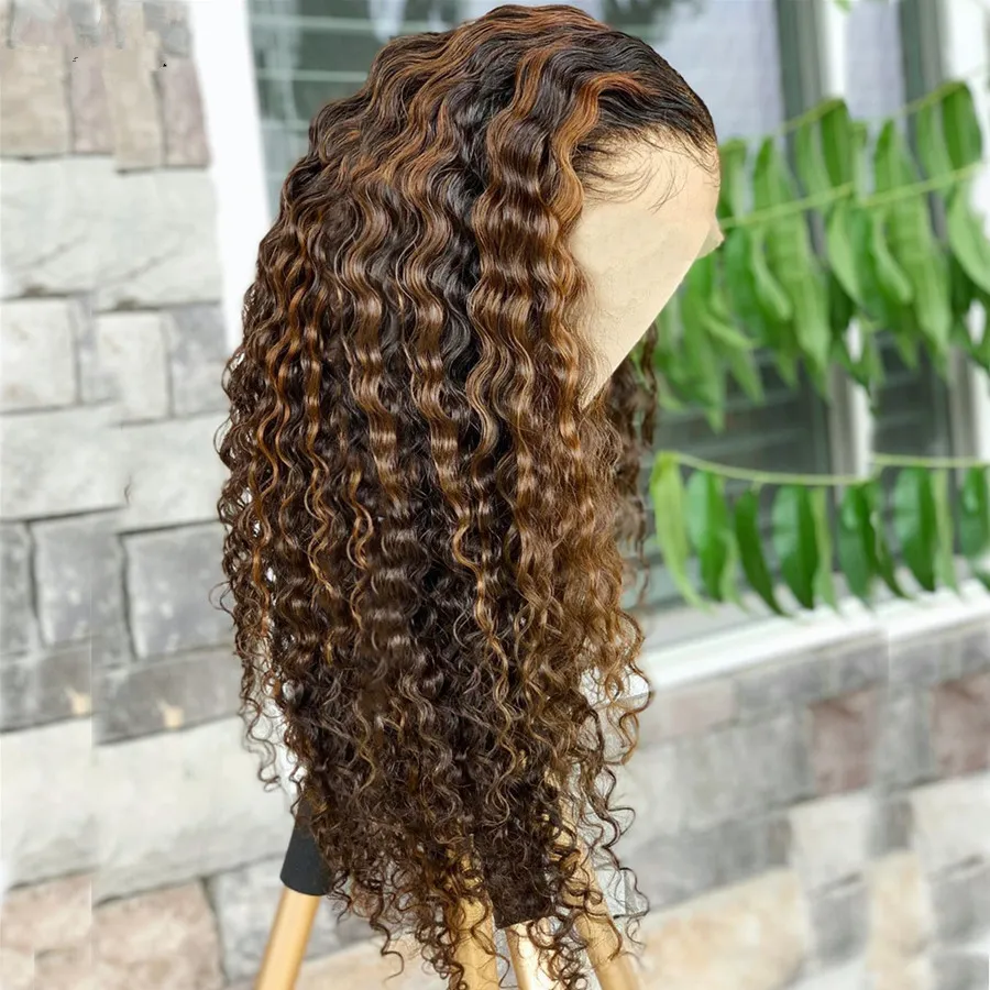 Highlight Ombre Lace Front Wig HD Invisible Swiss Curly Human Hair Piano 4 ed Deep Wave 360 Frontal Wig For Women 150 Density Diva1 From Divaswigszhouyang 99.41 DHgate.Com