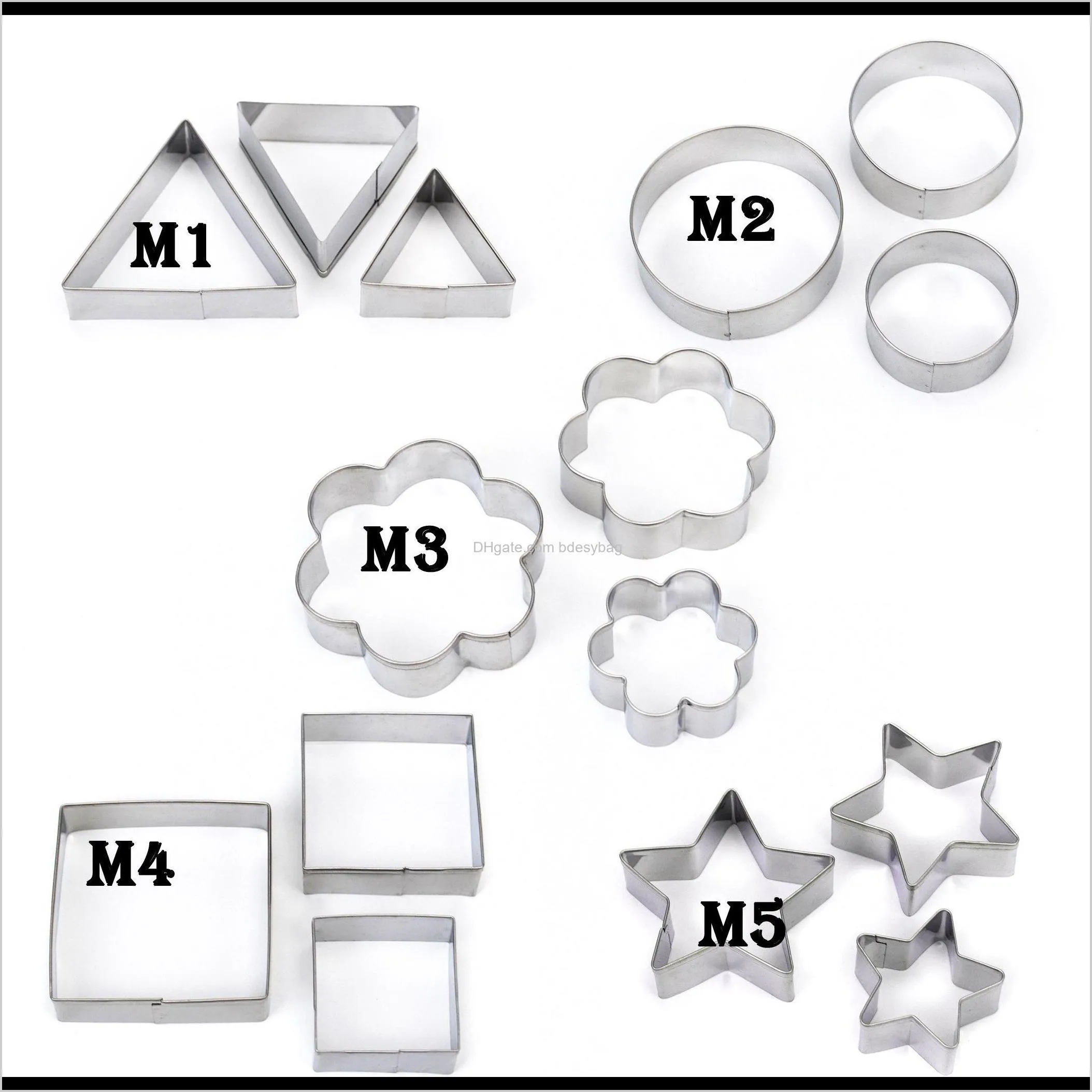 kinds cookie mold set - 3in1 stainless steel biscuit fondant diy cake cutters