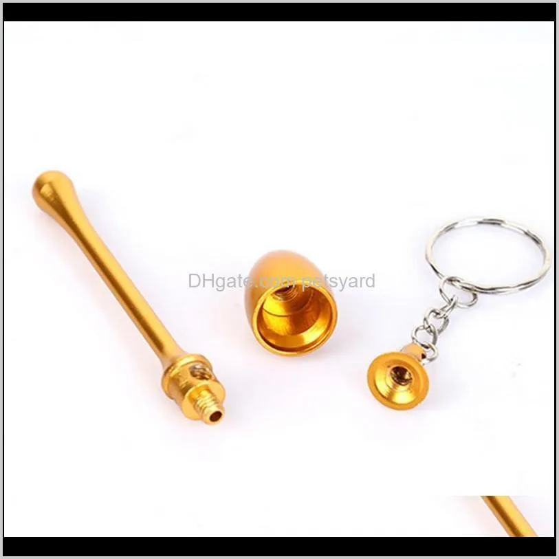 mini aluminum keychain mushroom smoke metal pipes portable creative smoking pipe tobacco accessories