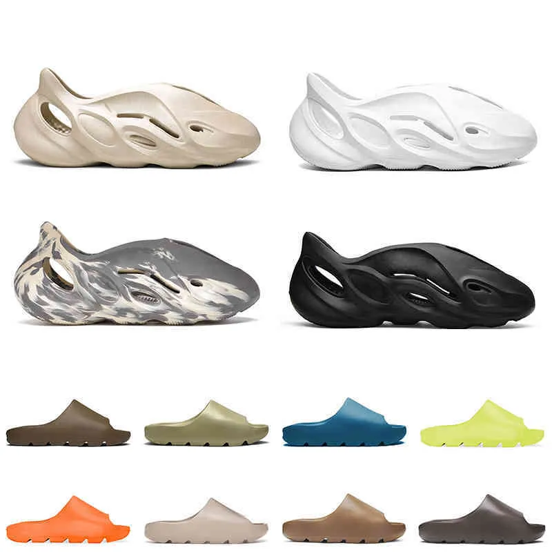 Män Kvinnor Sandaler Slip Top Quailty på Sand Svart Vit Slide Slipper Ben Core Orange Mens Outdoor Beach Tofflor