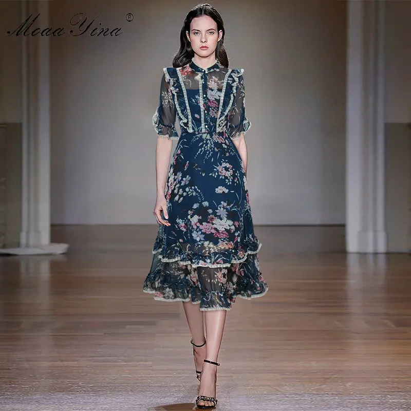 スーパーsale特価 ファッションデザイナーのドレス夏の女性のドレススタンドカラーバタフライスリーブ スーパーsale特価 ファッションデザイナーのドレス夏の女性のドレススタンドカラーバタフライスリーブ