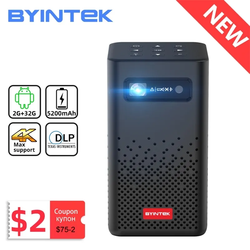 BYINTEK UFO P20 Mini Portable Pico Smart Android 1080P LED Home Theater DLP Projector for Mobile Smartphone Cinema 210609