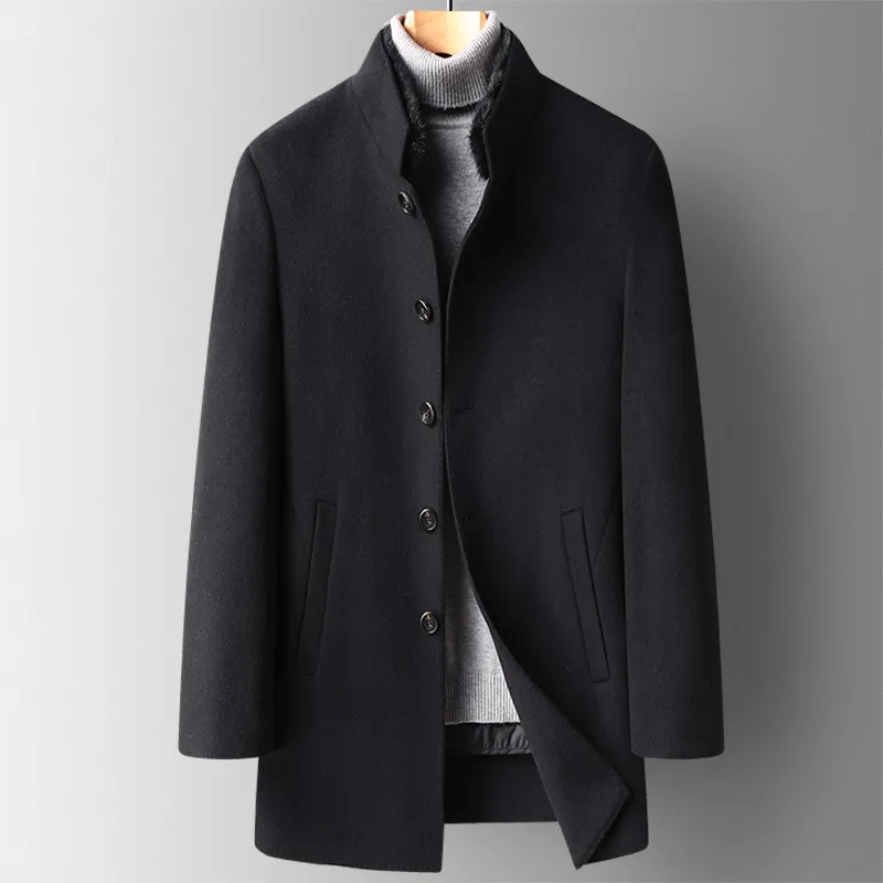 Mens Wool Blends New Autumn And Winter Fleece Blended Mink