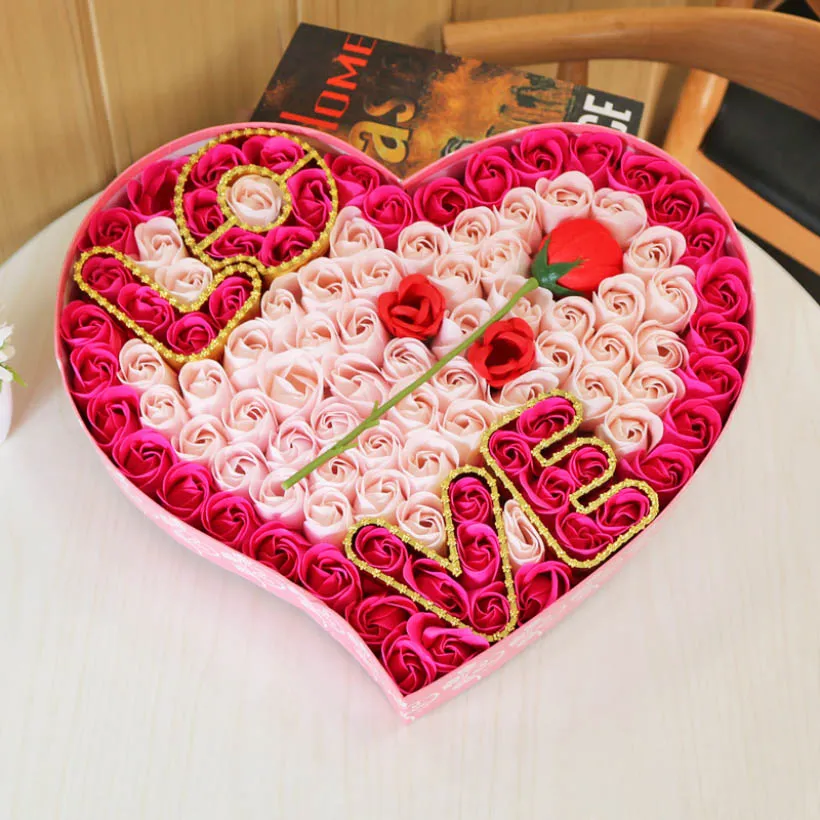 Valentine Day Gifts Soap Flower Love Rose Flower Wedding Birthday Days Artificial Soaps Gift Party Decoration HH21-845