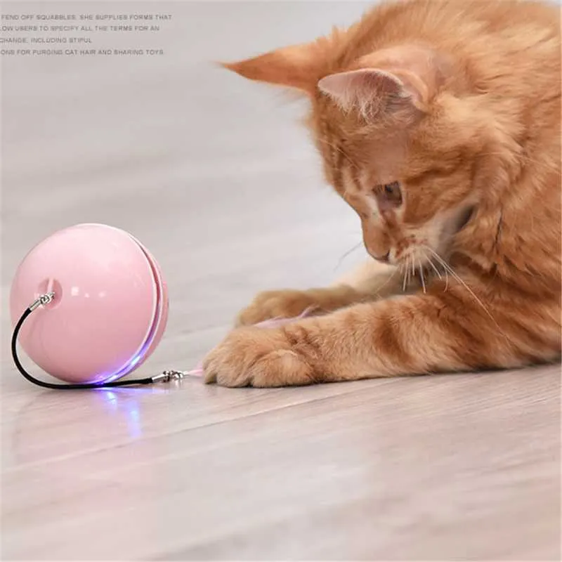 Cat Toys Electric Toy Ball Interactive USB Charge Auto Turning Rolling Playing Teasing With Light Funny