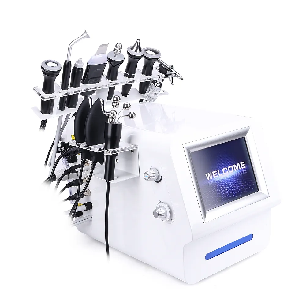 10 In 1 multifunctionele RF ultrasone microdermabrasie zuurstof zuurstof koude hete hamer hydro gezicht schoonheidsapparatuur H2O2 huidhefmachine