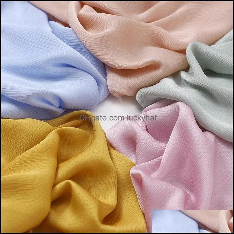10pcs Chiffon Crinkle Insert Bit Hijabs Hot Design Muslim Wrap Scarf Headscarf