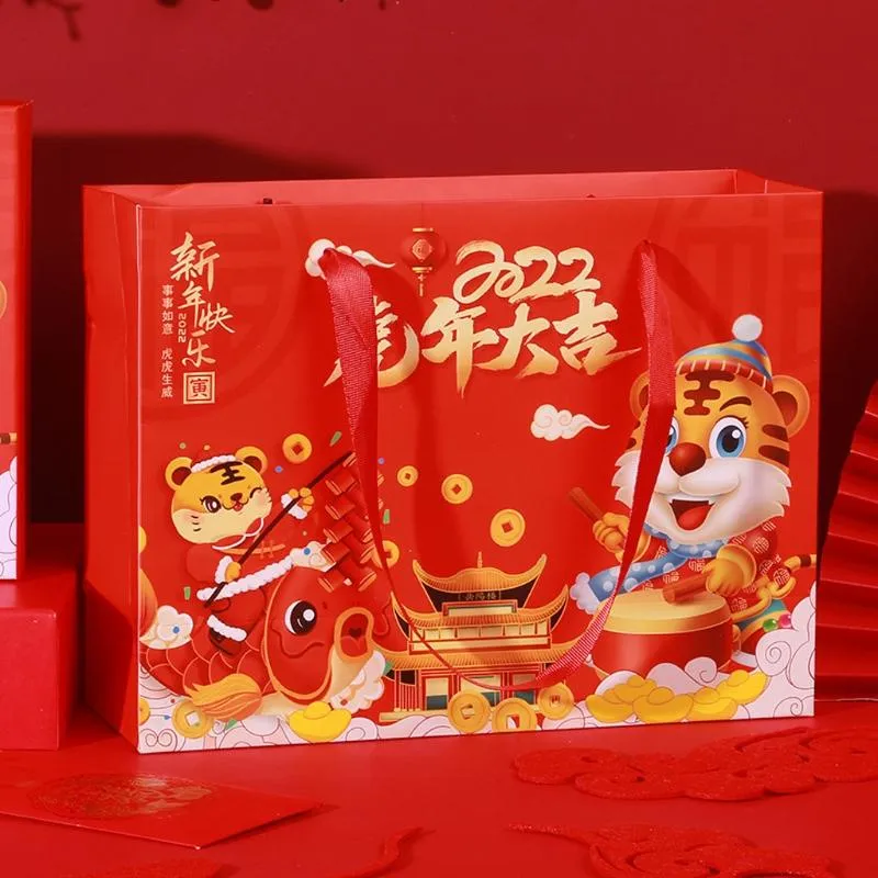 Enveloppe cadeau chinois Tiger Box Handheld Emballage Sac Zodiaque vide pour l'année de l'emballage Creativegift