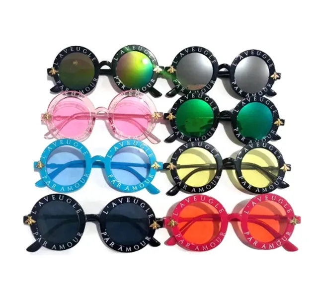 Groothandel Kids Zonnebril Kinderen Baby Mode Leuke Schaduw Ronde Vintage Zonnebril voor Meisjes Jongens Eyewares UV400 Oculos