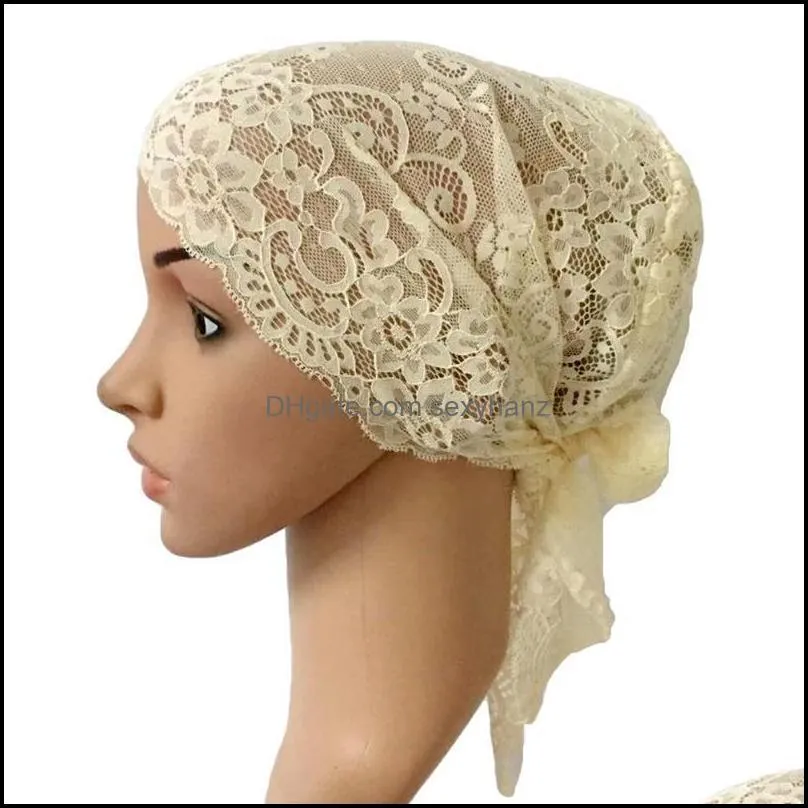 New Women Muslim Inner Hat Beanie Hair Loss Lace Cap Turban Islamic Headscarf Islamic Chemo Cancer Headwar Ladies1