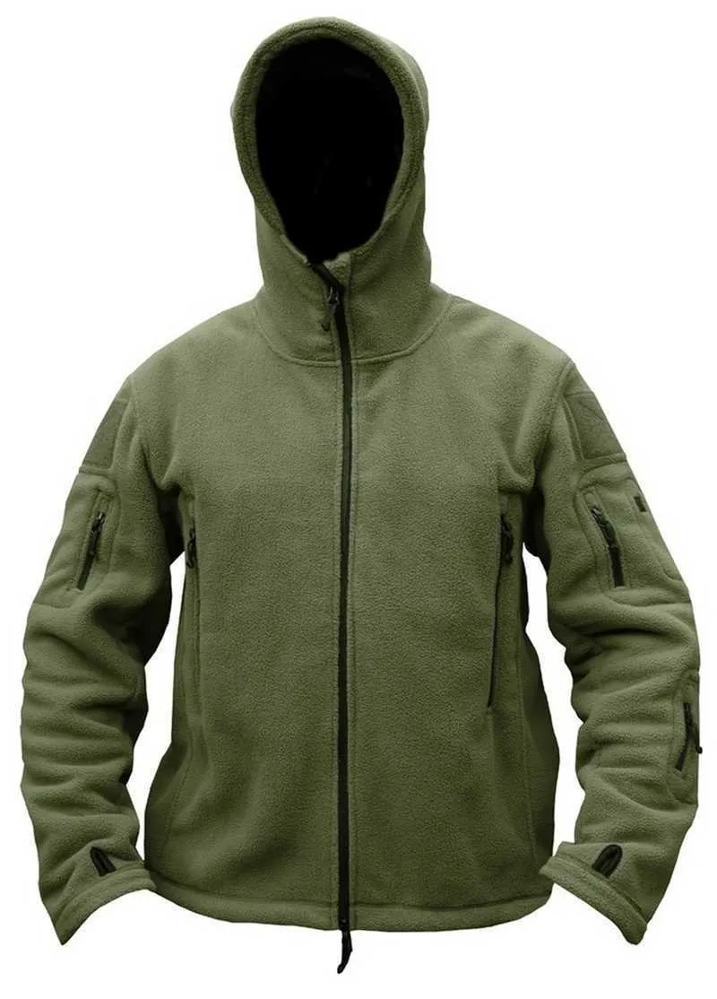 Kvalitet armé kamouflage män fleece jacka kappa militär taktisk vinter vattentät mjukt skal hooded windbreaker jakt kläder x0621