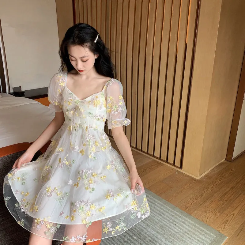Sukienka Vintage Cotagecore Aesthetic Pink Sundress Emilia Dress