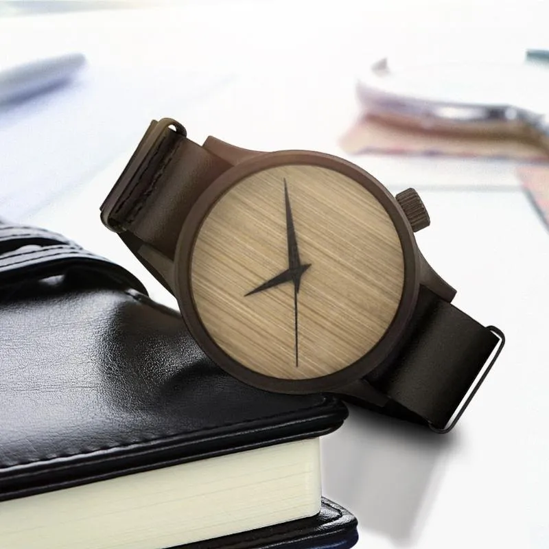 Moda casual relógio de madeira masculino e feminino bambu luxo negócios quartzo relógios de pulso clock309s
