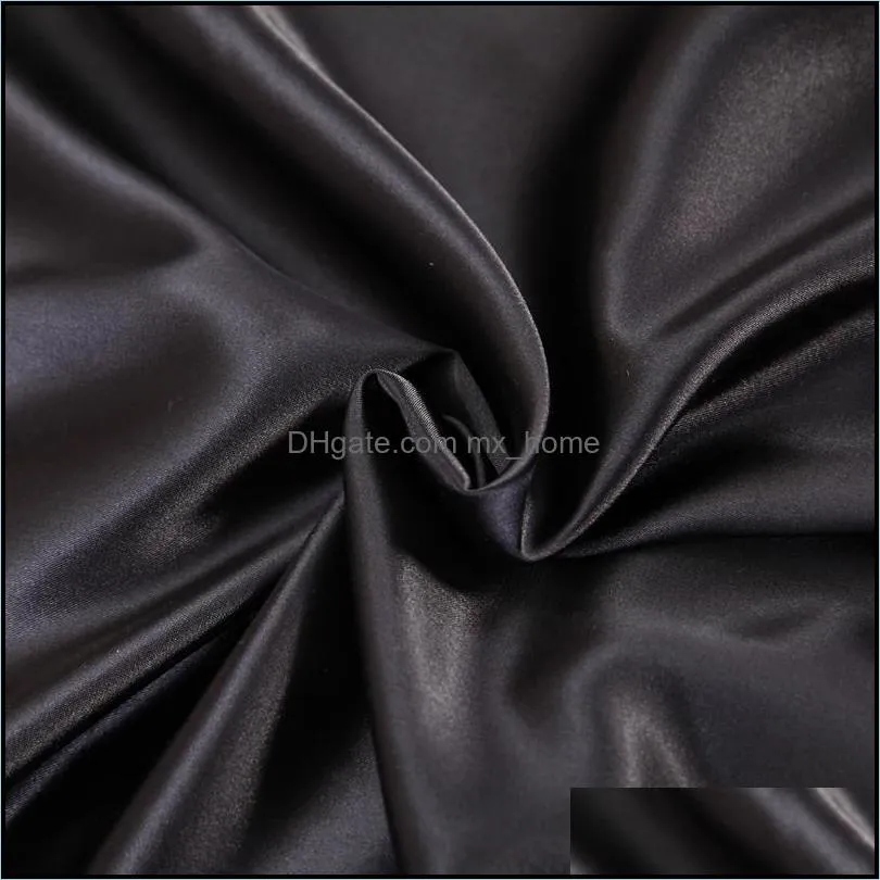 100% Good Quality Satin Silk Bedding Sets Flat Solid Color Queen King Size 4pcs Duvet Cover+Flat Sheet+Pillowcase Twin Size