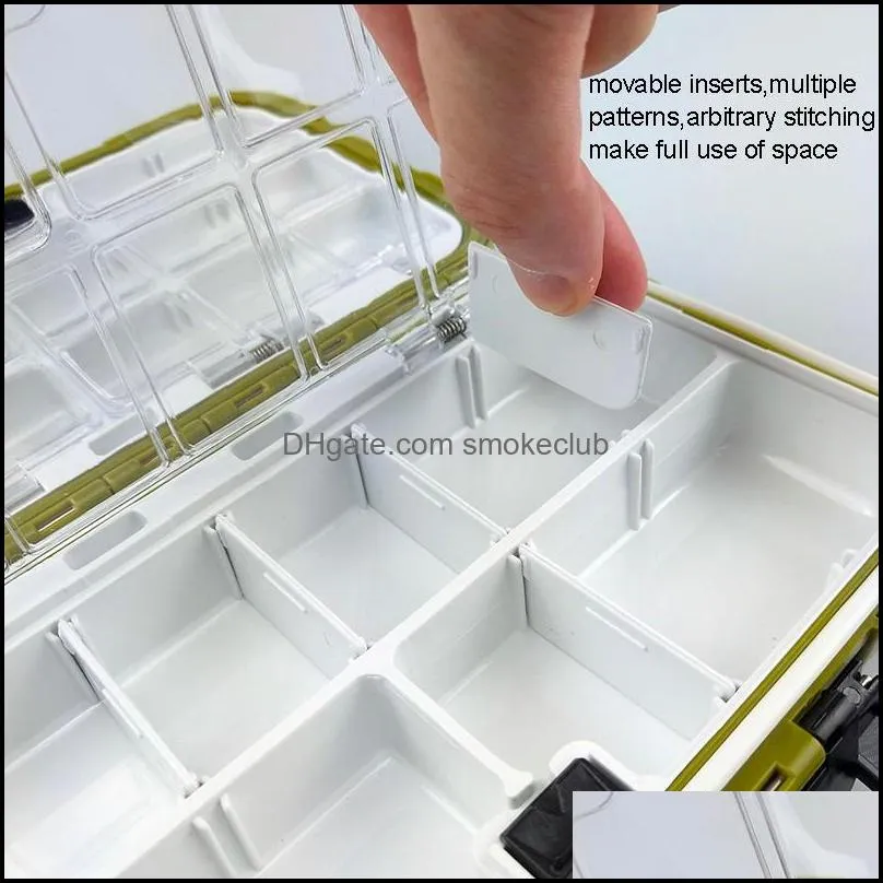 Fishing Tackle Box Waterproof Double Side Bait Lure Hooks Storage Boxes Carp Accessories 30 Compartments B366