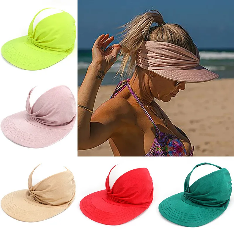 Fashion Summer beach Hat Women's Sun Visor Sun Hat Anti-ultraviolet Elastic Hollow Top Hat New Casual Caps WXY152