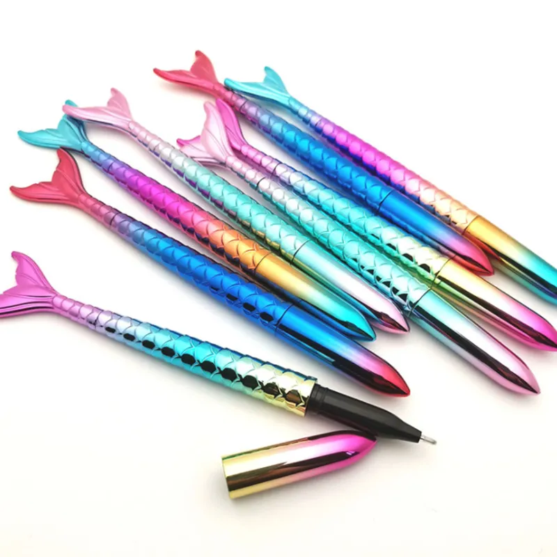 Stylos sirène colorés mignons, 200 pièces, cadeau d'écriture pour étudiant, nouveauté, stylo à bille à la mode, papeterie fournitures scolaires et de bureau