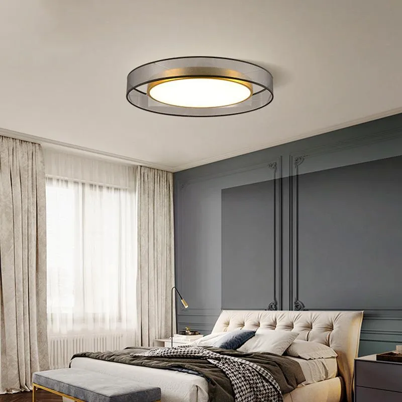 Deckenleuchten LED-Licht Alle Kupfer-modernes Wohnzimmer Nordic einfaches runder Schlafzimmer dekorativ