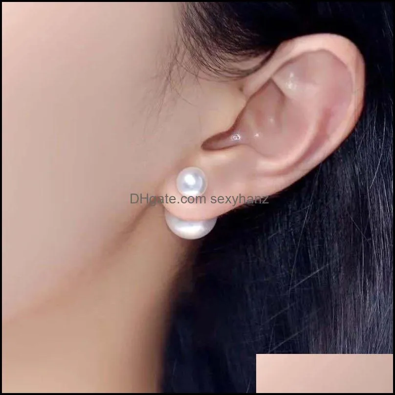 Imitation Pearl Women Ear Studs Jewellery Pure Color Korean Fashion Alloy Lady Earrings 2020 New Pattern DIY 0 6ys J2B