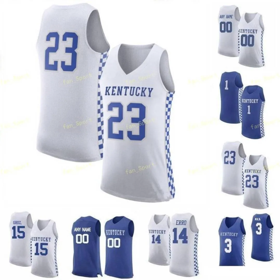 디자이너 커스텀 농구 유니폼 디자이너 NCAA College Kentucky Wildcats Jersey 22 Shai Gilgeous-Alexander 15 Cousins ​​0 Quade Green 2 Ashton Hagans Stitched