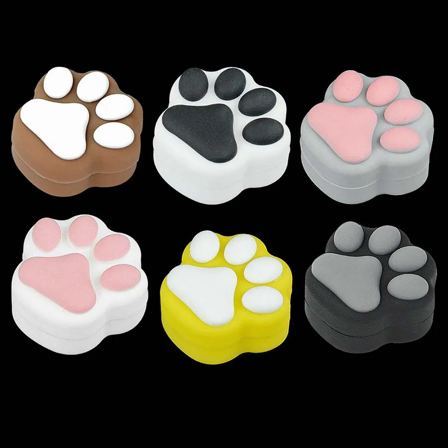 Smoking Accessories Mini 3ml Cat Pat Silicone Containers Storage Smoke Dab Jars